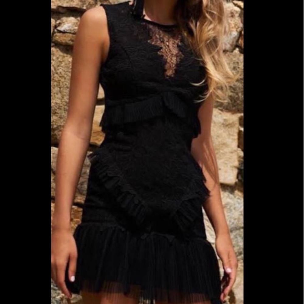 COPY - Bardot black lace mini dress